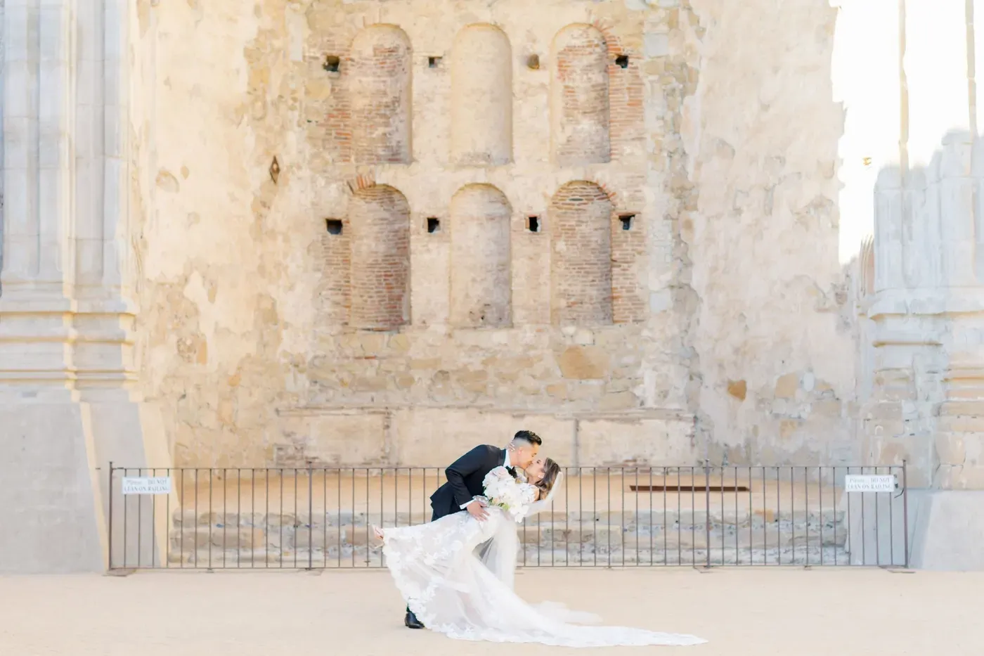 A couple at a historic venue, from a Veni Vidi Amavi wedding